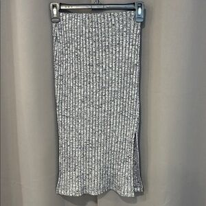 Topshop PETITE Charcoal Ribbed Pencil Skirt